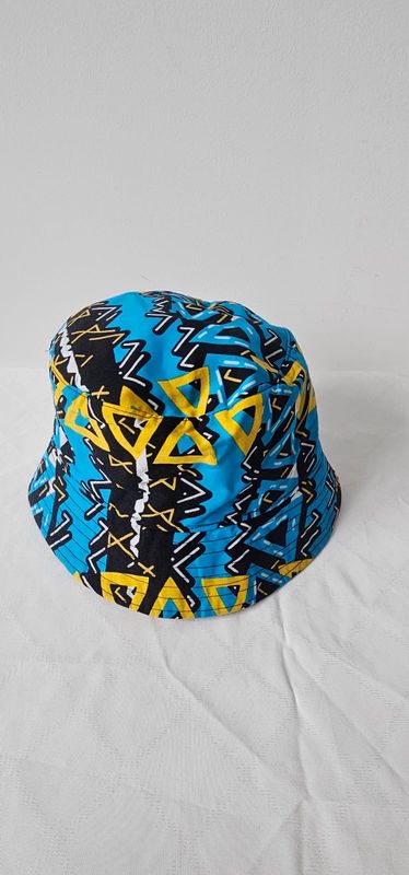 Kitenge Sun Hat-Blue/Yellow