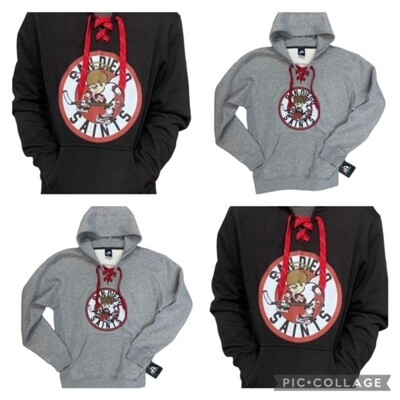 Hockey Hoodie with Red Laces