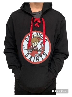 Hockey Hoodie with Red Laces