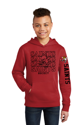 Youth Saints hoodie with number personalization available on right shoulder