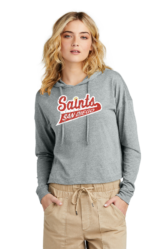 DISTRESSED SCRIPT SAINTS LOGO PERFECT TRI MIDI HOODIE (LADIES)