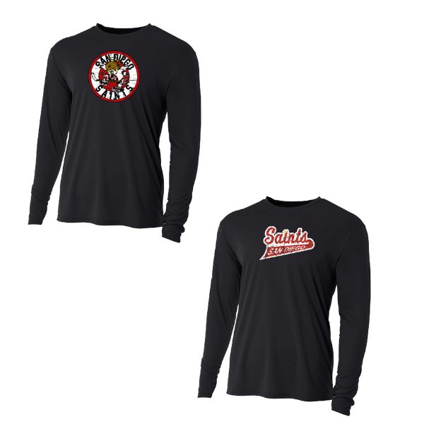 SAINTS DISTRESSED PERFORMANCE COOLING LONG SLEEVE (ADULT)