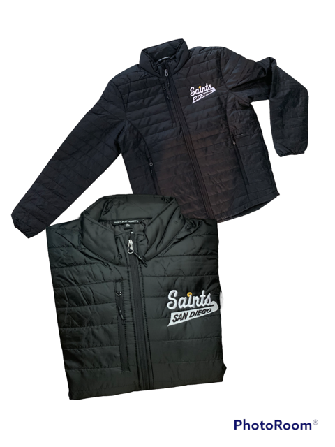 SAINTS EMBROIDERED PACKABLE PUFFY JACKET (LADIES)