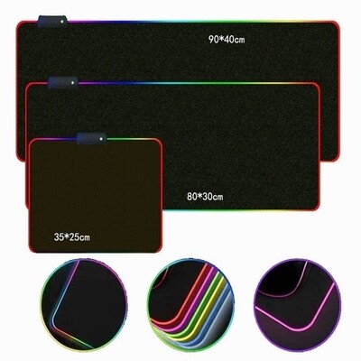 RGB Gaming Mouse Pad, Soft Oversized Glowing Extended LED Mousepad, Touch Control, Anti-Slip Rubber Base Computer Keyboard Mouse Mat, 31.5 x 12 Inch