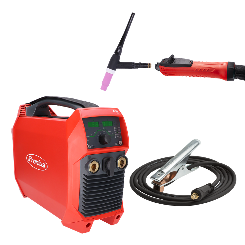 Fronius WIG Vorteilspaket - Artis 170/EF Set, Brennerschlauchpaket THP 180G SH ML/F/UD/Le/4m Sys., Brennerkörper TTB 220P G ML/70°/L65, Massekabel 16mm² 3m