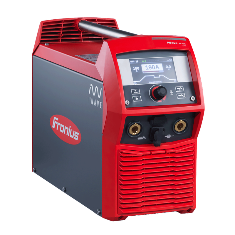 Fronius Vorteilspaket iWave 190i Set 2, gasgekühlt, 190 A, Digitalisierte WIG-AC/DC-Stromquelle. Bluetooth, NFC, WLAN, Brenner THP 220i G ML/F/UD/Le/4 m/LED, TTB 220P G ML/70°/L65