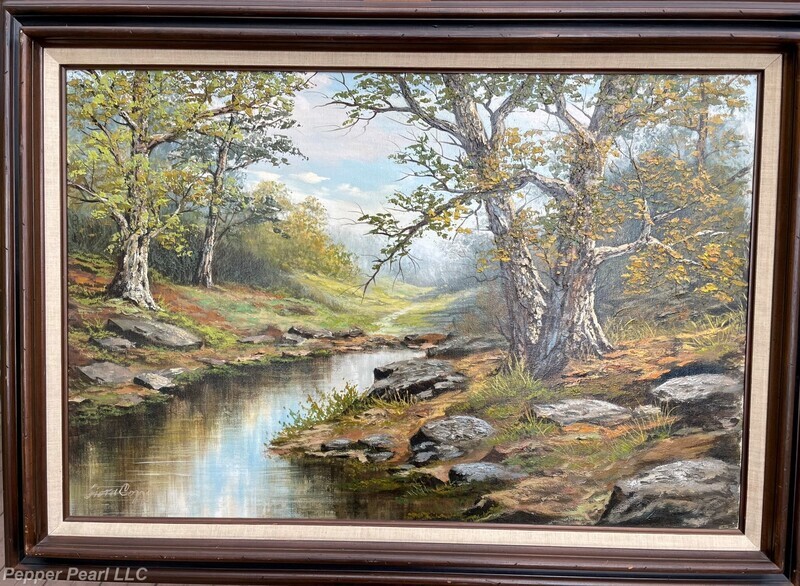 Framed oil painting signed Fiora Cozzi