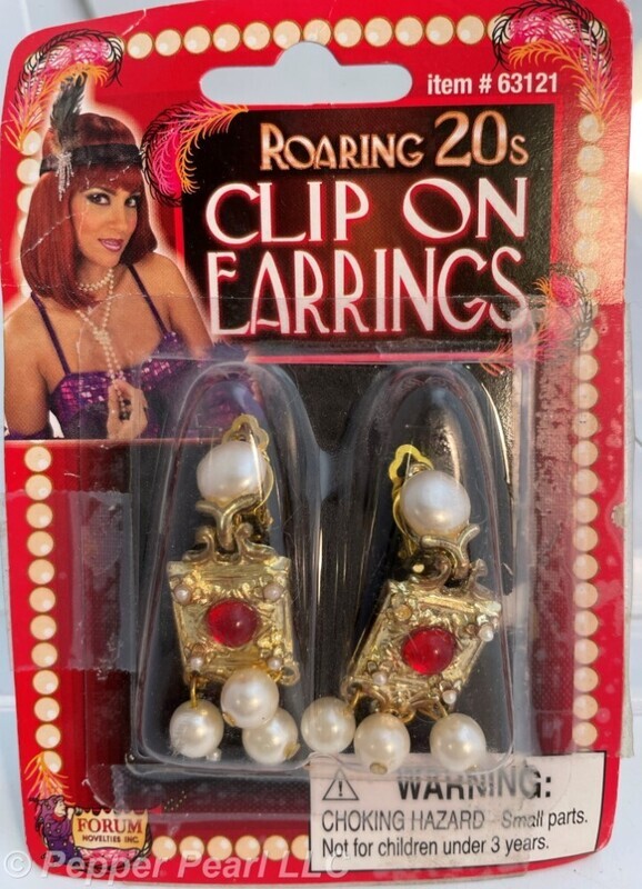 Roaring 20s Clip On Earrings for Halloween theatre cosplay