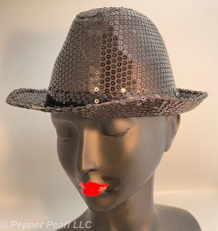 Adult Costume Sequined Fedora Hat
