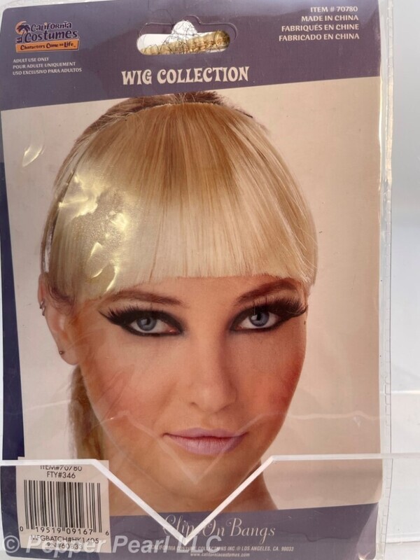 Adult Blonde Straight Clip On Bangs for Costume