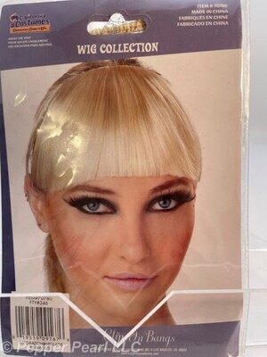 Adult Blonde Straight Clip On Bangs for Costume