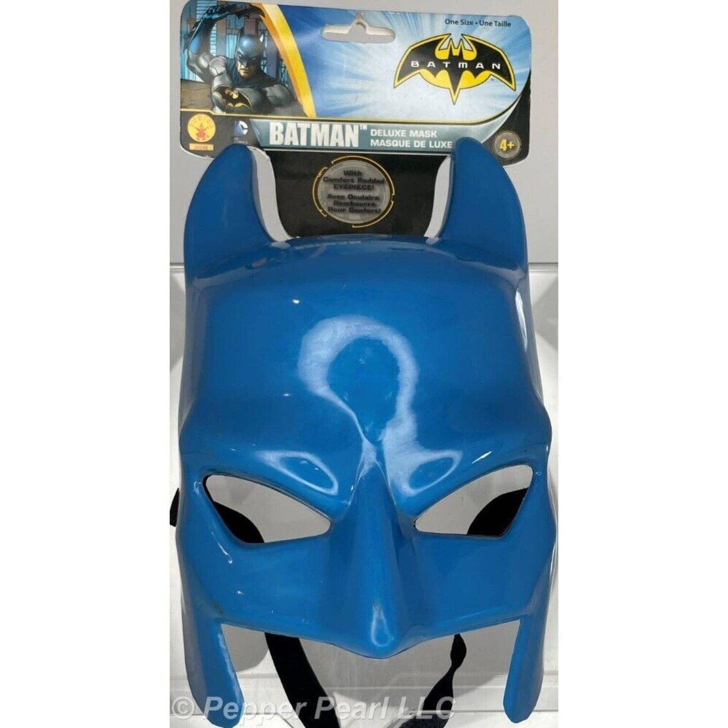 Batman Mask Blue Hard Plastic, Comfort Padded Eyepiece Ages 4+