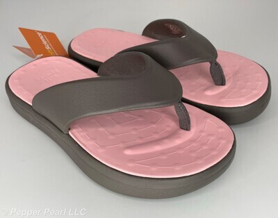 Unisex FLIP FLOP Thick Sole Sizes 3-6 Black/Khaki,  Charcoal/Pink