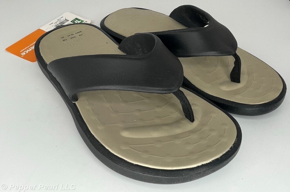 Unisex FLIP FLOP Sandals Black and Khaki Mens 5 to 8 and 18