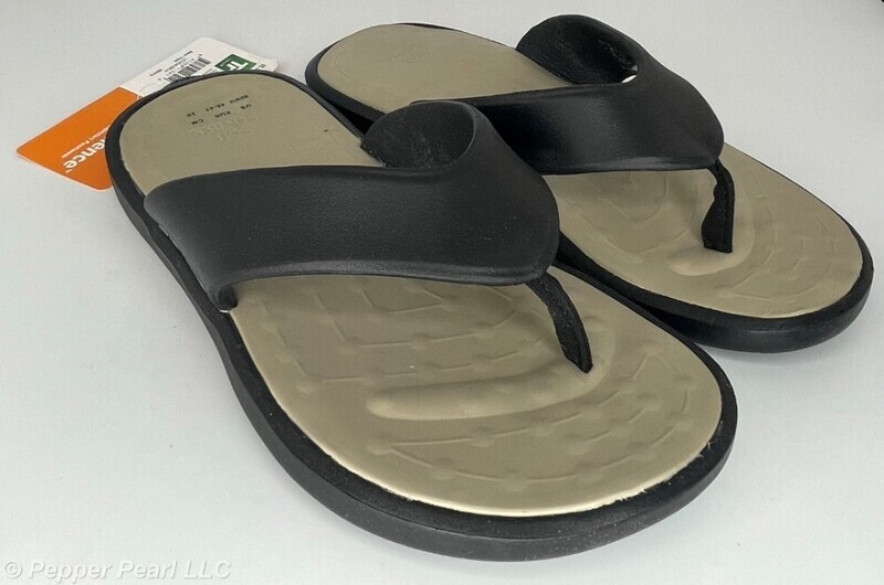 Unisex FLIP FLOP Sandals Black and Khaki Mens 5 to 8 and 18