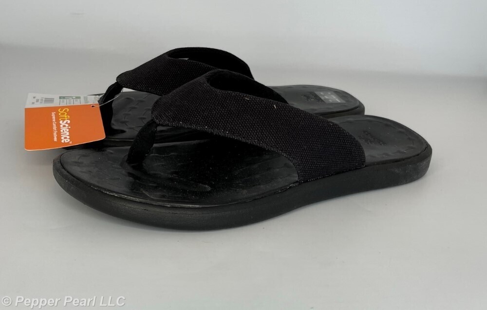 Cotton Canvas Unisex FLIP FLOP Thong Sandals Black Mens 8