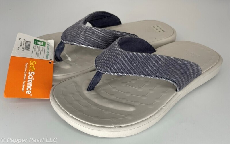 Cotton Canvas Unisex FLIP FLOP Sandals Blue Sizes 6 to 11
