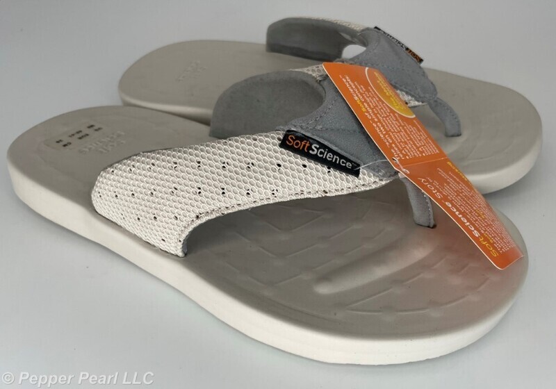 FLIP FLOP Sandals Mesh  Light Gray Men's 8 Women's 10 Soft Science