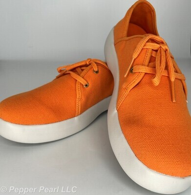 Womens Cotton Canvas Lace-up Casual Shoes Size 12 in Orange
