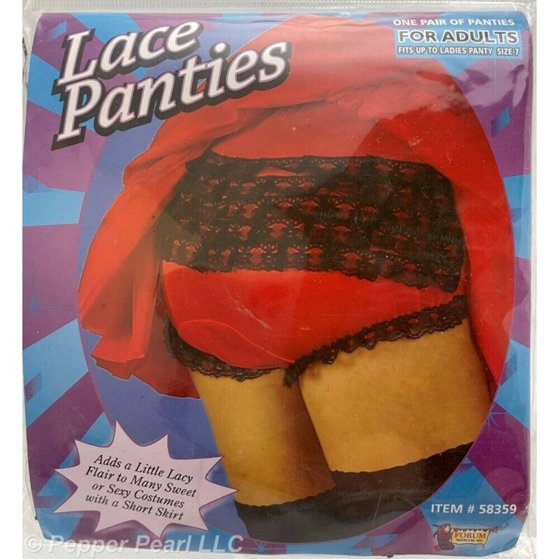 Red with Black Lace Panties Costume Undies Fits Up to Size 7