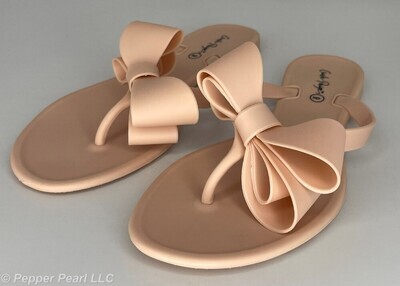 Charlie Paige Jelly Flip Flops Large Bow Pink White or Black