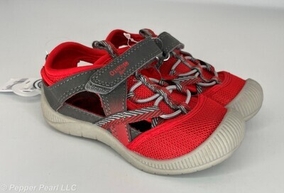 OshKosh Bgosh Toddler Matty Bump Toe Size 7 Red Gray Sandals