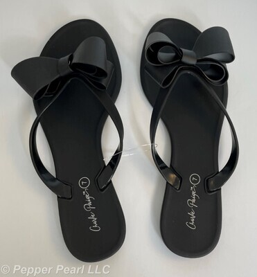 Charlie Paige Jelly Flip Flops Large Bow Pink White or Black