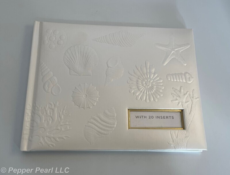 Guest Book Customize Pearl White Seashell Hard Cover