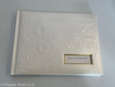 Guest Book Customize Pearl White Seashell Hard Cover