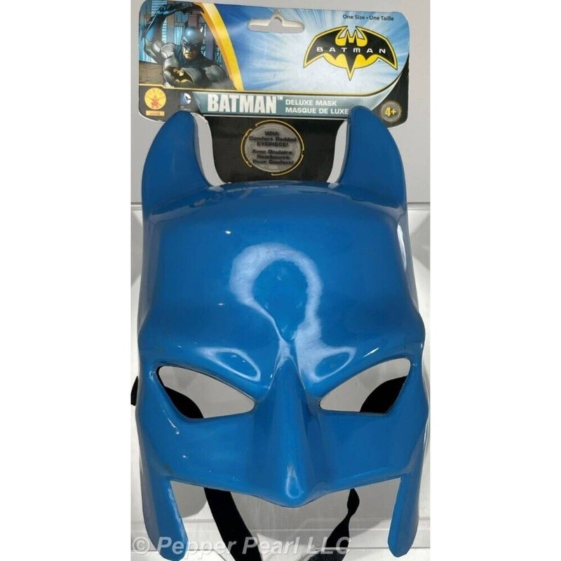 Batman Mask Blue Hard Plastic, Comfort Padded Eyepiece Ages 4+