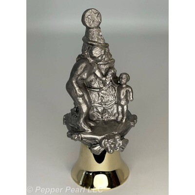 Michael A. Ricker Pewter Christmas Bell 2018 Mother, Son, Tree
