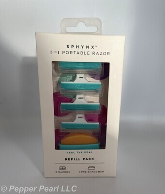 Sphynx 3 in 1 Portable Razor Refill Pack 4 Blade Cartridges