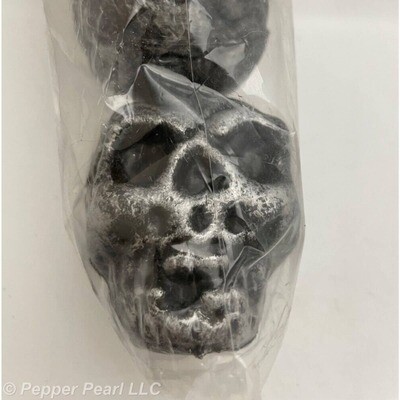 Three Plastic Skulls Halloween Décor Novelty 3 Inches