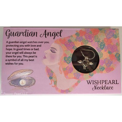 WishPearl Necklace Oyster Cage Pendant Chain Guardian Angel