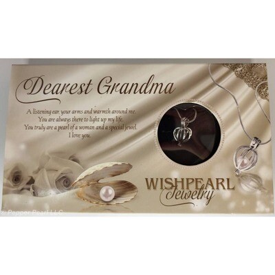 WishPearl Necklace Oyster Cage Pendant Chain Dearest Grandma