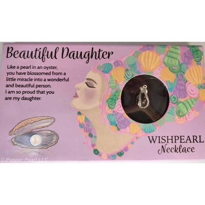 Wish Pearl Necklace Oyster Cage Pendant Chain Beautiful Daughter