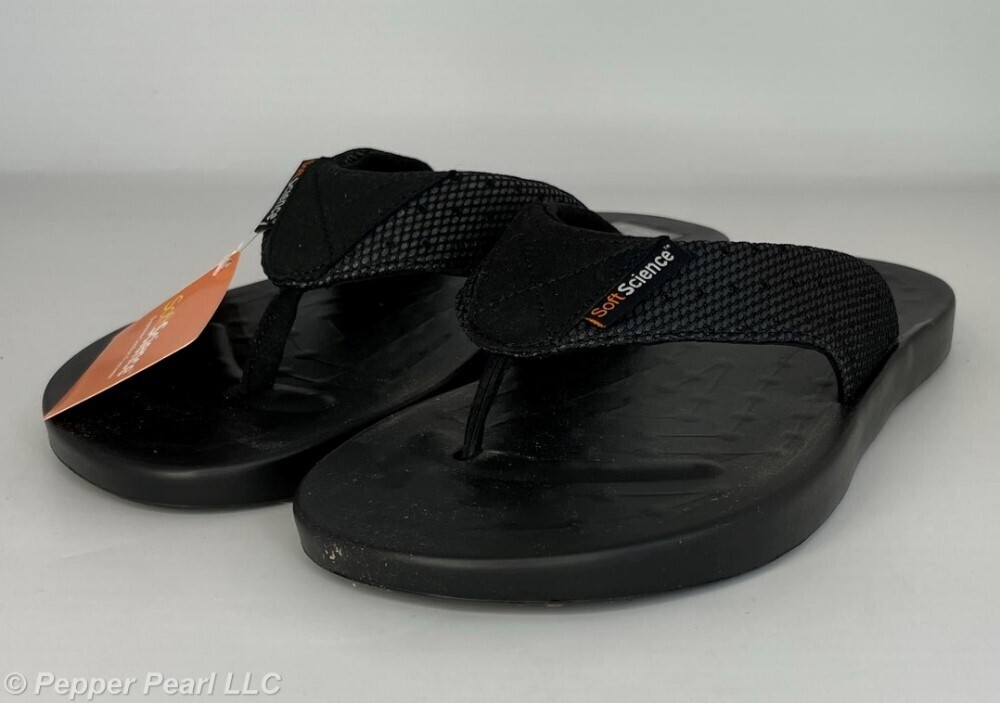 FLIP FLOP Sandals Black Men's 8 Women's 10 by Soft Science FLIP FLOP Sandals Black Men's 8 Women's 10 by Soft Science