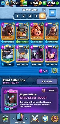 Clash Royale lvl 14 - 106 Cards - 3 Cards Max