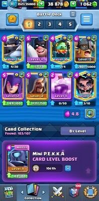 Clash Royale lvl 11 - 103 cards - 2 Cards Max