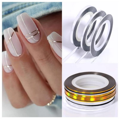 Dior&#39;e 1/2/3mm Nail Striping Decals Foil Tips Tape Line Art Stickers Decal 3D Nail Tips Decorations Nail Foil Decals