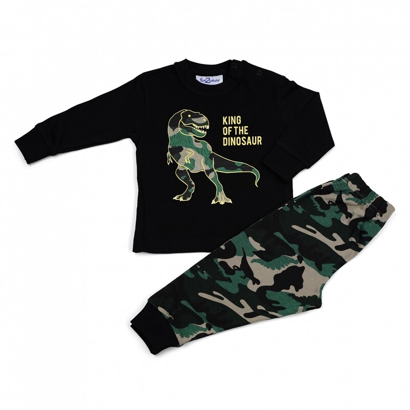 Kinderpyjama Dino zwart