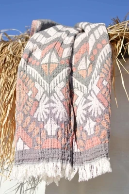 ZusenZomer-hamamdoek reza - Grijs combinatie