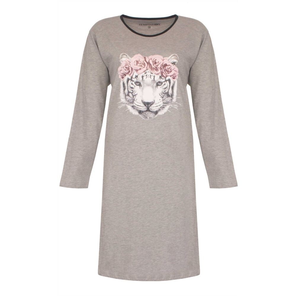 Temptation big-shirt &#39;&#39;Tiger&#39;&#39; - Grijs combinatie