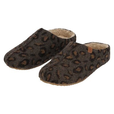 Apollo dames pantoffel - Bruin combinatie