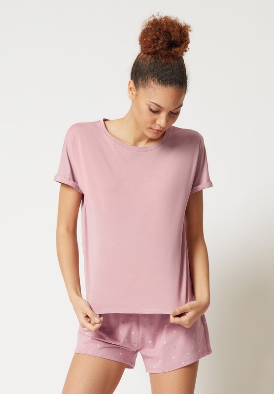 Skiny t-shirt - oud roze