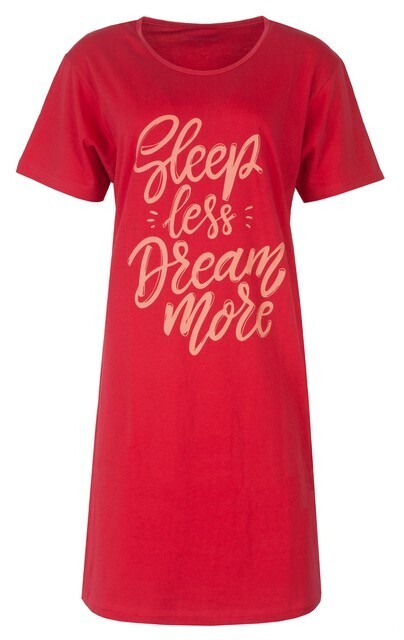 Temptation big-shirt &quot;Sleep less dream more&quot; - Rood