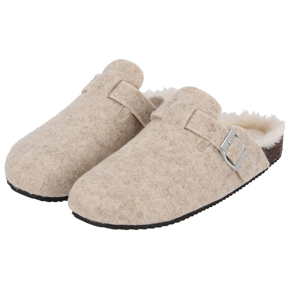 Apollo dames pantoffel - Ecru combinatie