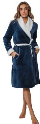 Pastunette Fleece Ochtendjas - Blauw
