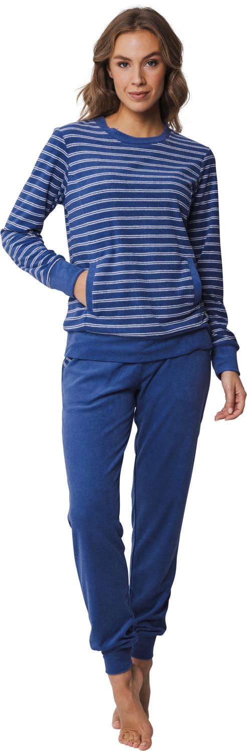 Pastunette Badstof Pyjama  - Blauw combinatie