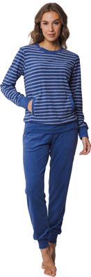 Pastunette Badstof Pyjama  - Blauw combinatie